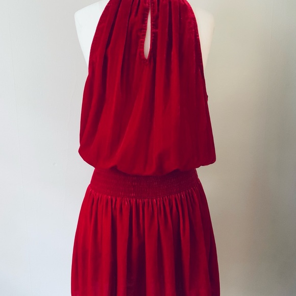 Ramy Brook red velvet holday cocktail dress - Picture 5 of 10